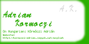 adrian kormoczi business card